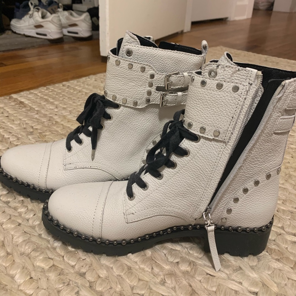 Sam Edelman White Combat Boots